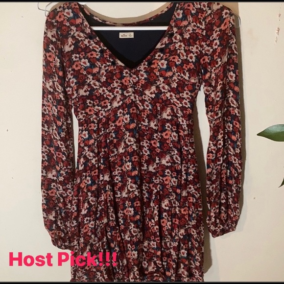 HOLLISTER FLORAL PRINT FITTED TUNIC size S - Picture 1 of 3